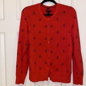 Tommy  Hilfiger burnt orange Logo Cardigan Sz L